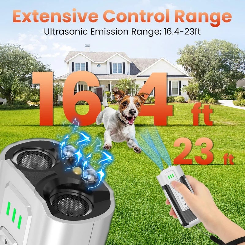 Bluejw Outdoor Self-Defense Electric Shock Dog Barking Control Ultrasonic Repeller with LED Flashlight - Handheld Rechargeable Dog Deterrent Training Device - Image 3